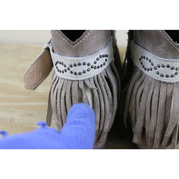 Sterling River Boots Womens 5.5M White Distressed Leather Tassel Western Ankle - Picture 9 of 16